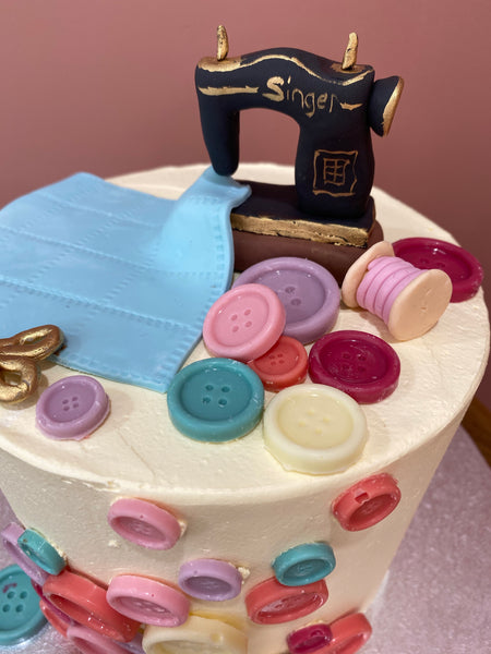 Glorious Little Cakes - I was so happy to make this sewing themed cake for  a 90th Birthday! 🎂 🧵 🪡 This was a lemon cake filled with lemon  buttercream decorated with