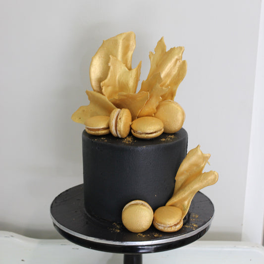 Metallic Chocolate and Macarons