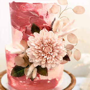 2 Tier Marble With Flowers