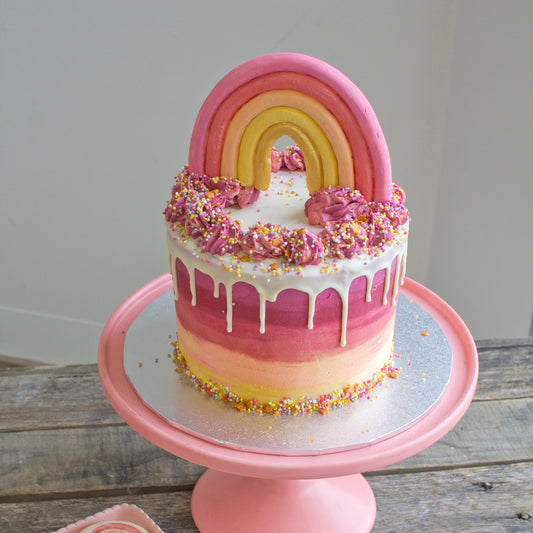 Rainbow confetti cake